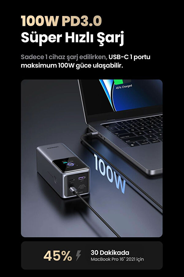 Nexode 20.000 mAh 130W LED Ekranlı Powerbank 6