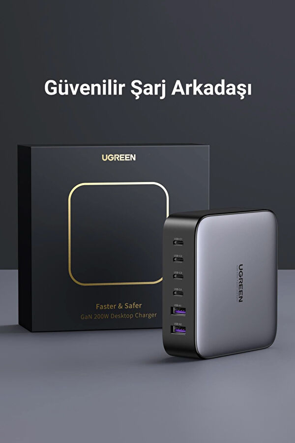 Nexode 200W GaN II 6 Portlu Hızlı Şarj Cihazı İstasyonu 2M Kablolu 7