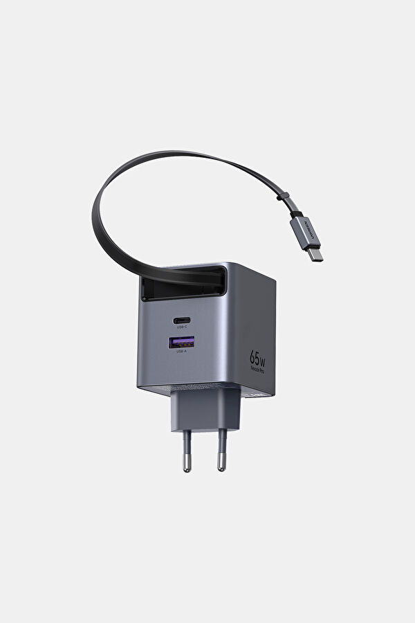 65W GaN Fast Charger with Retractable Cable 2