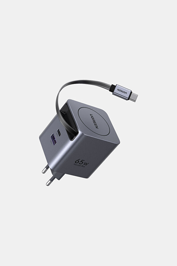 65W GaN Fast Charger with Retractable Cable 4