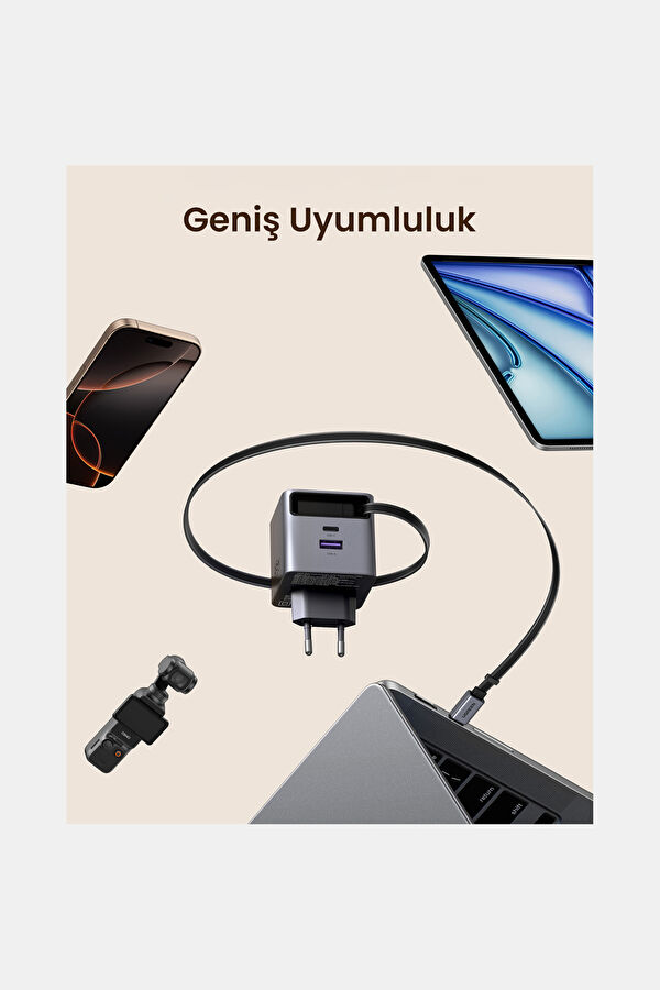 65W GaN Fast Charger with Retractable Cable 10