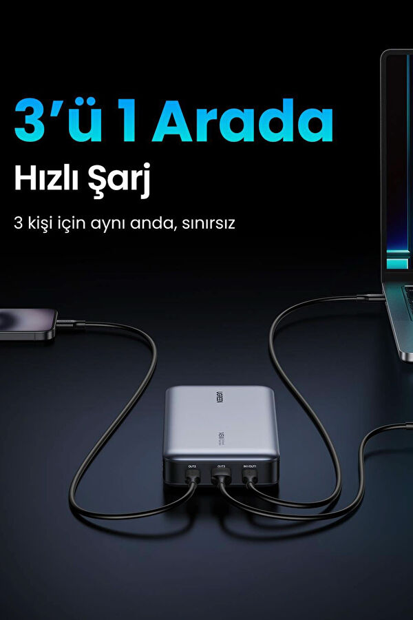 25.000mAh 145W PD QC Led Göstergeli Taşınabilir Hızlı Powerbank 7