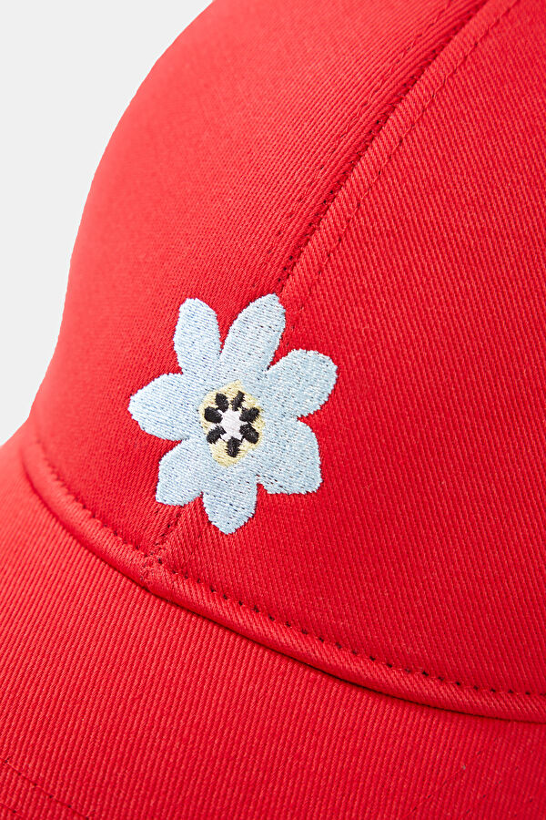 Red Embroidered Hat 4