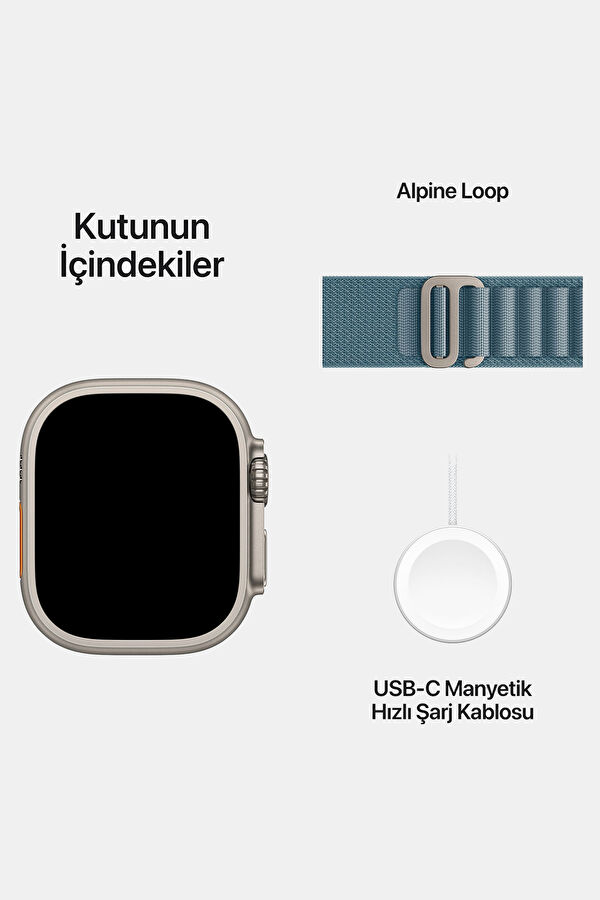 Watch Ultra 3 GPS + Cellular 49mm Natural Titanium Case with Light Blue Alpine Loop - Large MEWP4TU/A 7