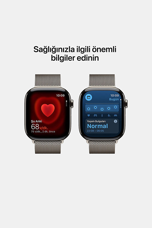 Watch Series 11 GPS + Cellular 46mm Natural Titanium Case with Natural Milanese Loop - M/L MFD04TU/A 5