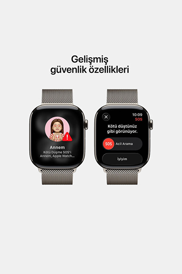 Watch Series 11 GPS + Cellular 46mm Natural Titanium Case with Natural Milanese Loop - M/L MFD04TU/A 6