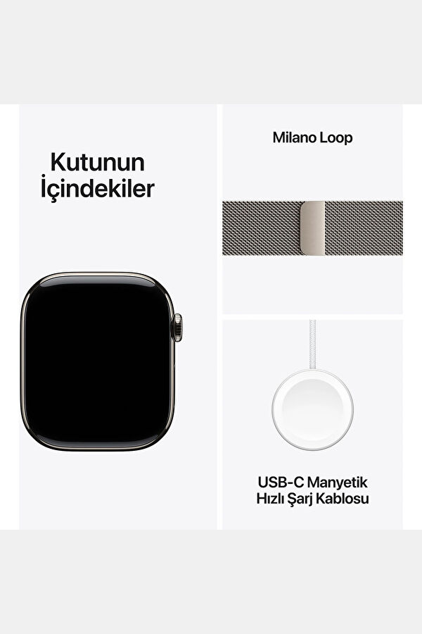 Watch Series 11&nbsp;GPS + Cellular 46mm&nbsp;Natural Titanium Case with Natural Milanese Loop - M/L MFD04TU/A 8