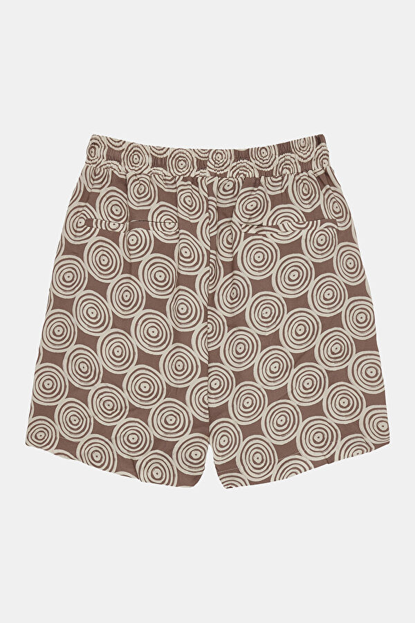 Spiral Multicolored Patterned Viscose Men's Shorts 2