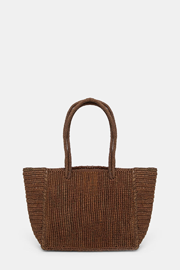 Raffia Mid Kahve Çanta 3
