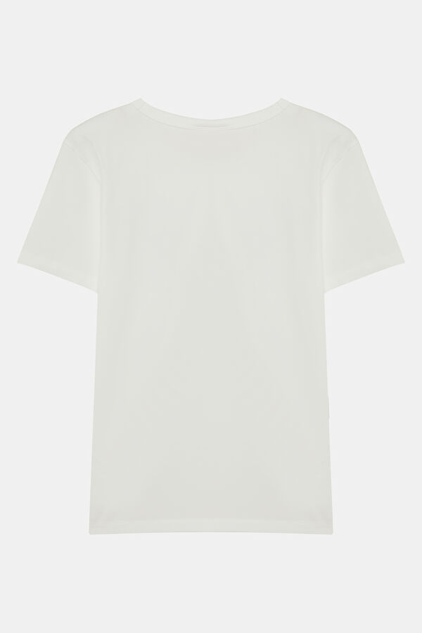 Beyaz Kadın T-Shirt 2