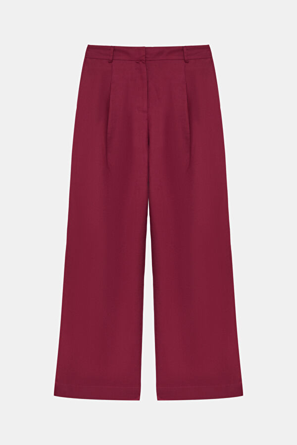 Bordo Straight Kadın Pantolon