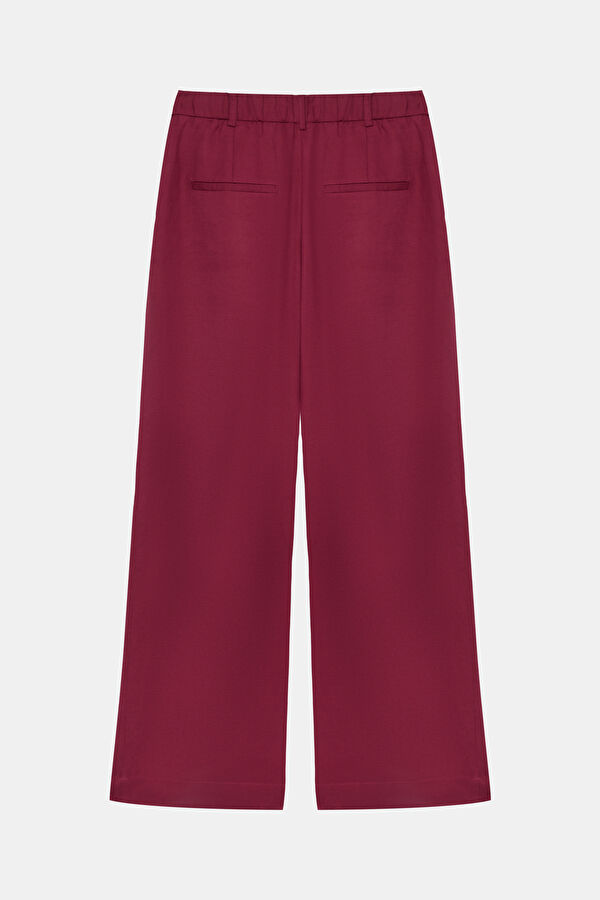 Bordo Straight Kadın Pantolon 2