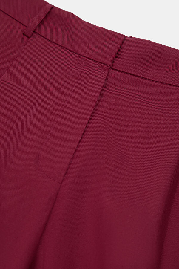 Bordo Straight Kadın Pantolon 3