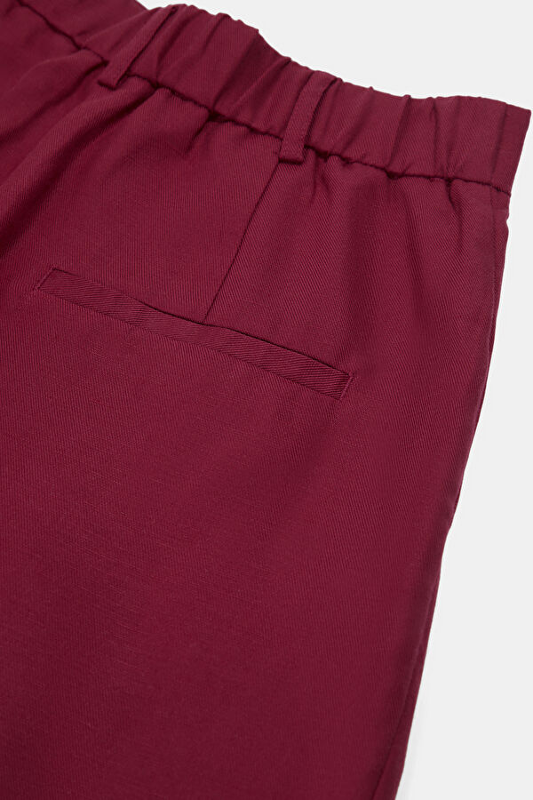 Bordo Straight Kadın Pantolon 5