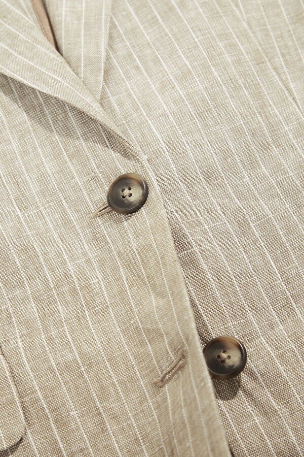 Brown Button-Down Women's Jacket 4