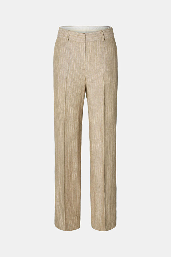Brown Straight Women's Trousers