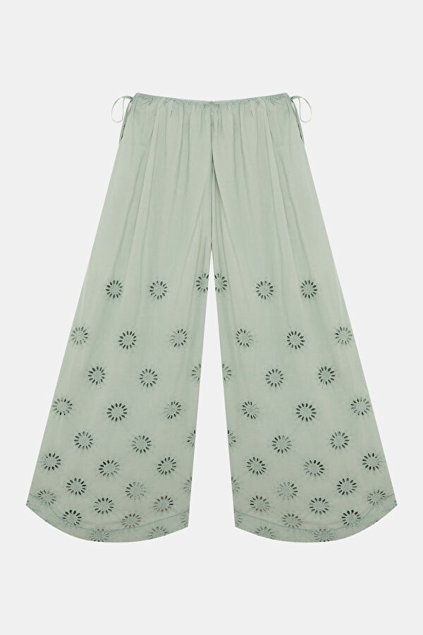 Su Yeşili Wide Leg Kadın Pantolon
