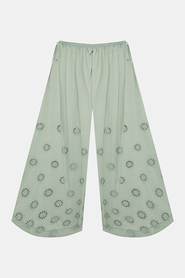 Su Yeşili Wide Leg Kadın Pantolon 2