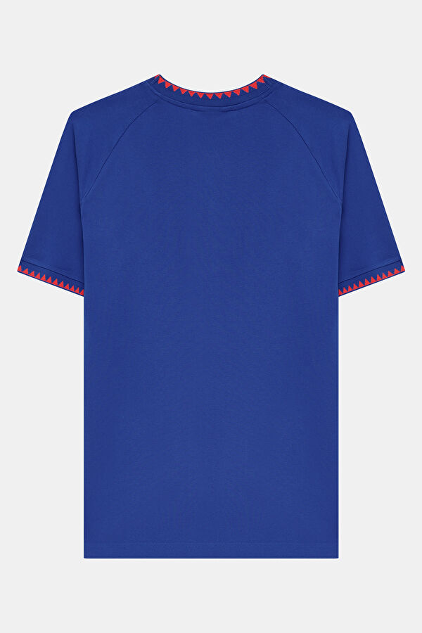 Relax Fit Blue Crew Neck Men's T-Shirt 2