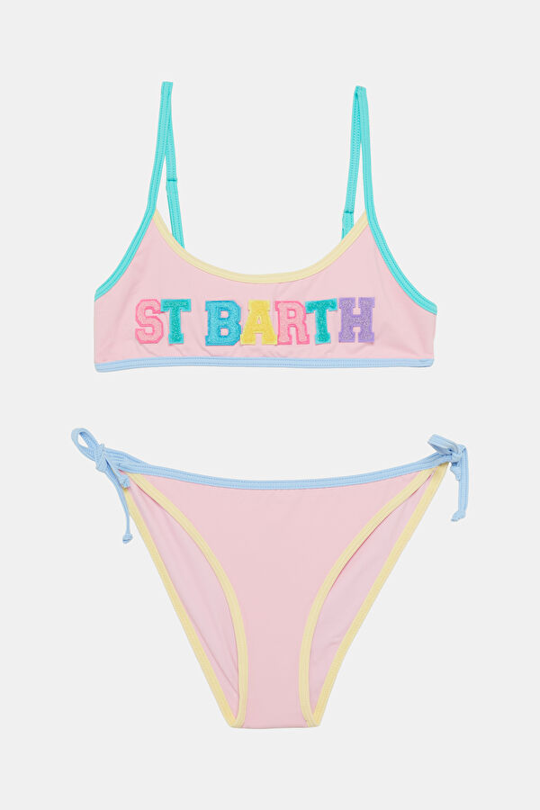 Multicolored Patterned Children's Bikini