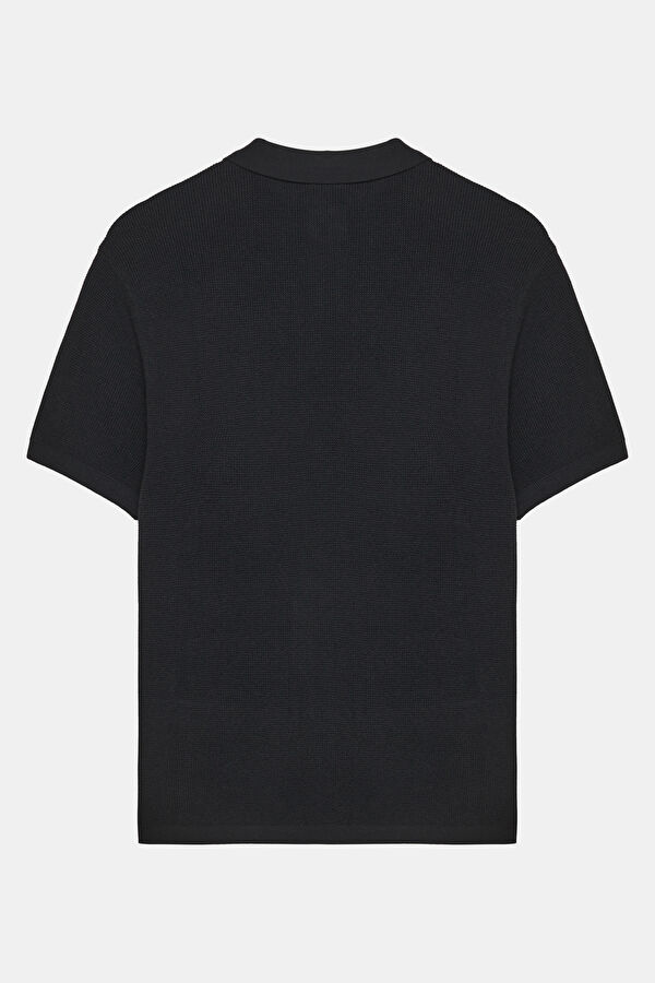 Relax Kalıp Siyah Polo Yaka Erkek T-Shirt 2