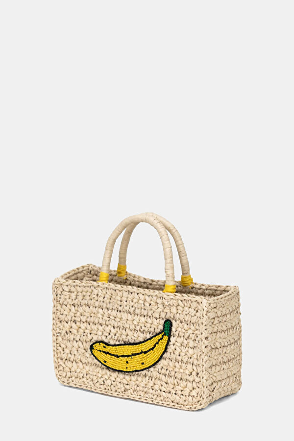 Banana Mini Tote Natürel Rafya Çanta