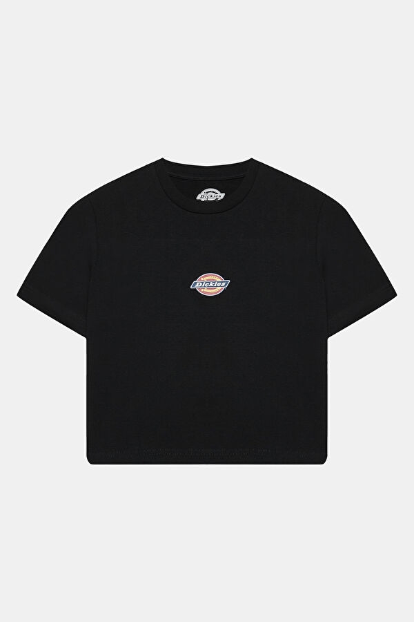 Black Crew Neck Embroidered Women's T-Shirt