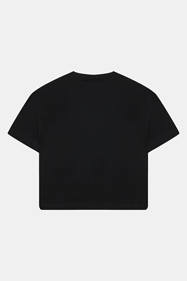 Black Crew Neck Embroidered Women's T-Shirt 2