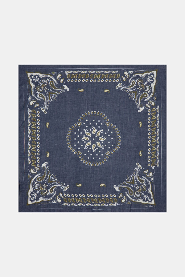 Indigo Patterned Scarf