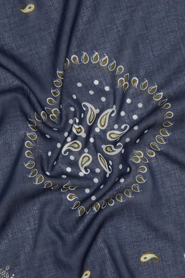 Indigo Patterned Scarf 2