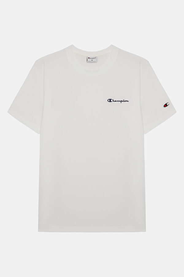 Relax Kalıp Beyaz Bisiklet Yaka Erkek T-Shirt