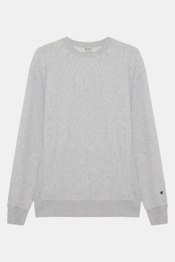 Gri Relax Kalıp Bisiklet Yaka Erkek Sweatshirt