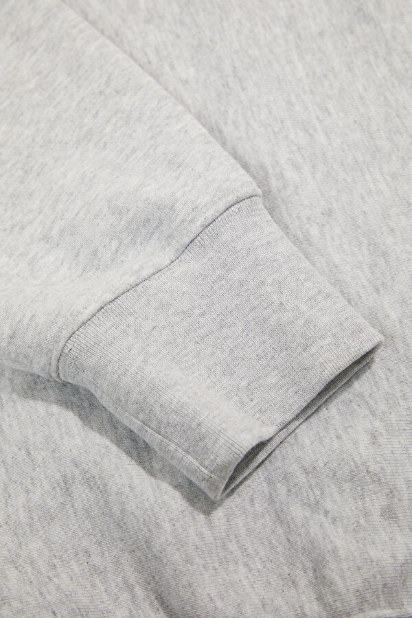Gri Relax Kalıp Bisiklet Yaka Erkek Sweatshirt 4