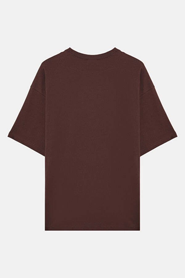 Relax Fit Burgundy Crew Neck Men's T-Shirt 2