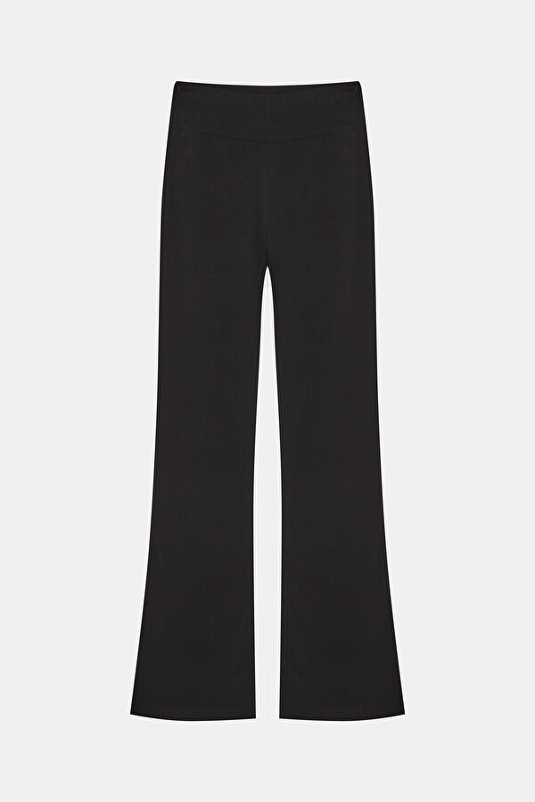 Siyah Wide Leg Kadın Spor Pantolon