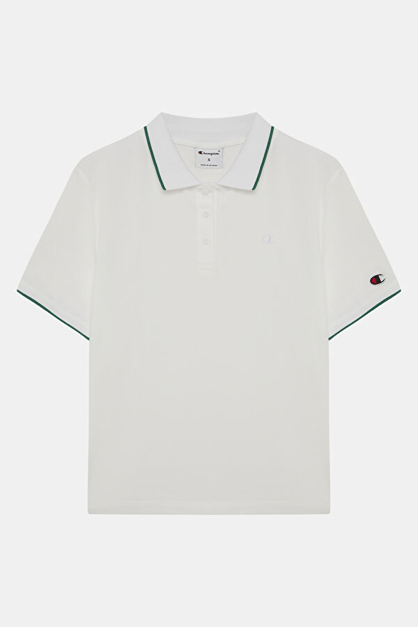 Beyaz Polo Yaka Kadın T-Shirt