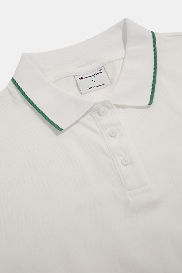 Beyaz Polo Yaka Kadın T-Shirt 3