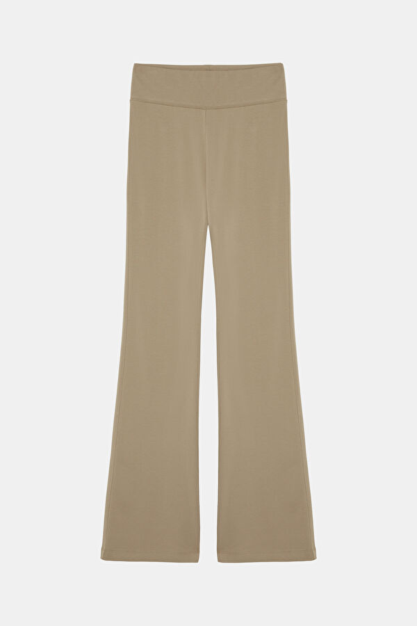 Bej Wide Leg Kadın Spor Pantolon