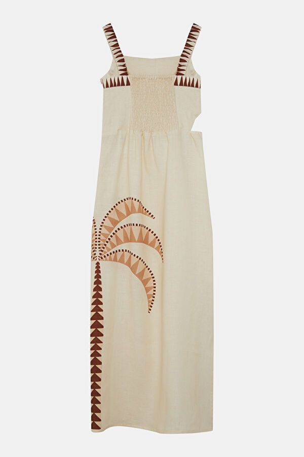 Cream Patterned Women's Dress 2