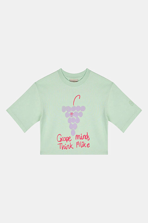 Yeşil Bisiklet Yaka Desenli Çocuk T-Shirt