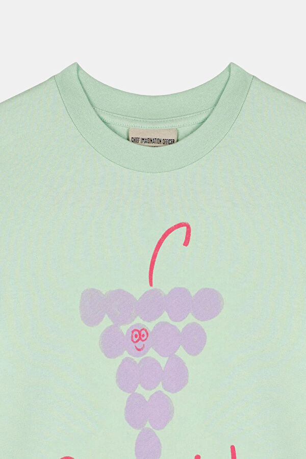 Yeşil Bisiklet Yaka Desenli Çocuk T-Shirt 3
