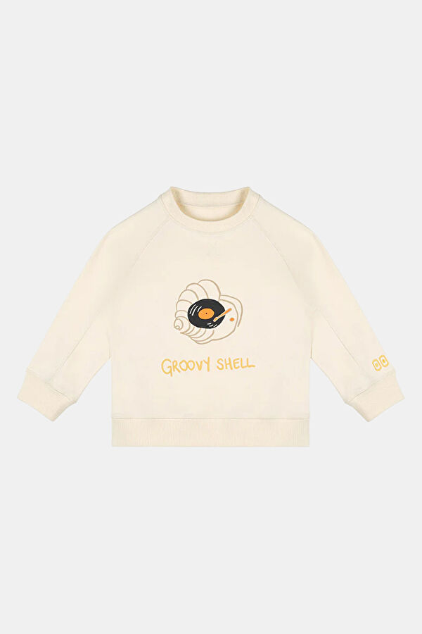 Blue Crew Neck Patterned Kids T-Shirt