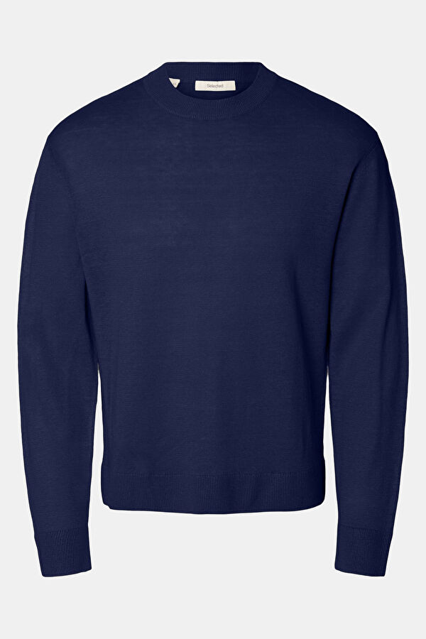 Lacivert Keten Erkek Kazak
