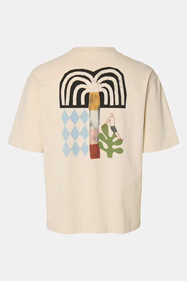 Beyaz Bisiklet Yaka Erkek T-Shirt 2