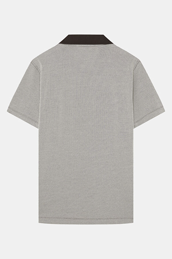 Kahve Polo Yaka Çizgili Erkek T-Shirt 2