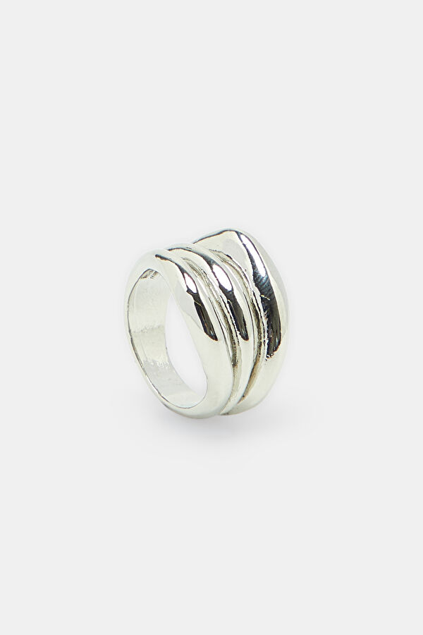 Silver-Colored Brass Ring 2