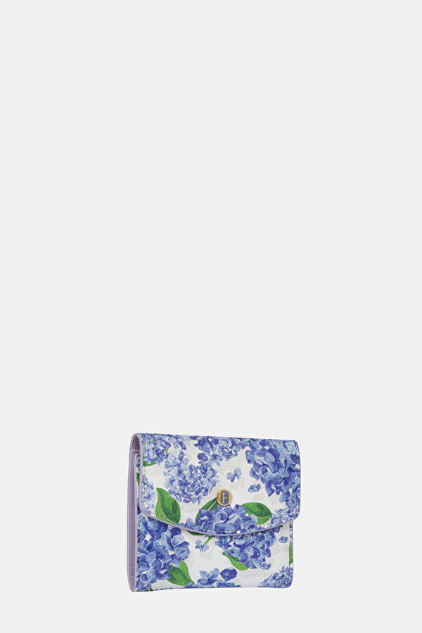 Blue Patterned Leather Wallet