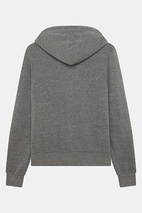 Gri Melanj Kapuşonlu Kadın Sweatshirt 2