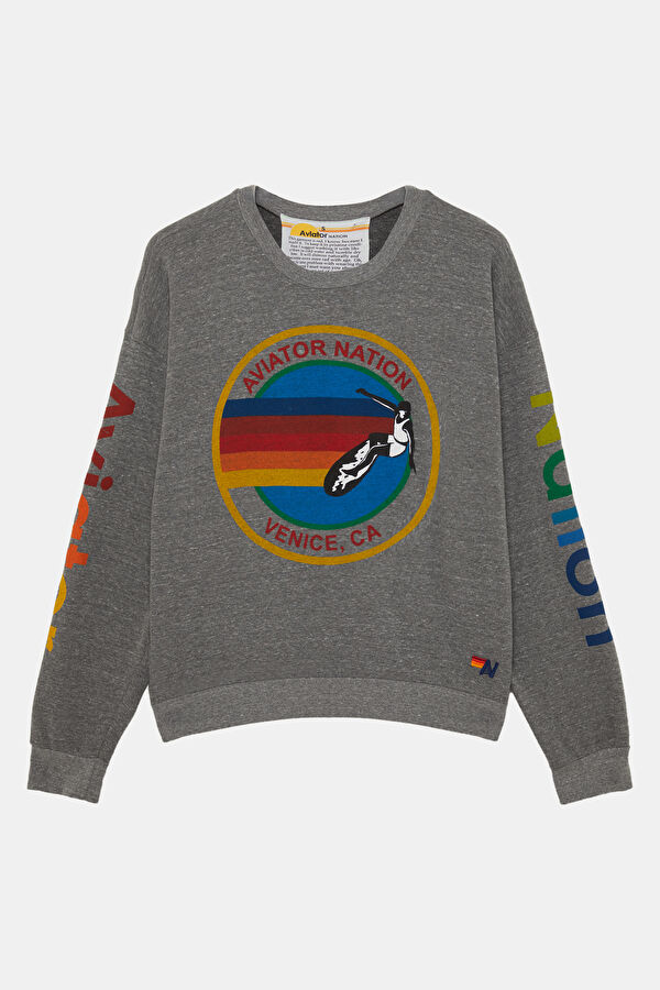 Gri Melanj Kapuşonlu Kadın Sweatshirt