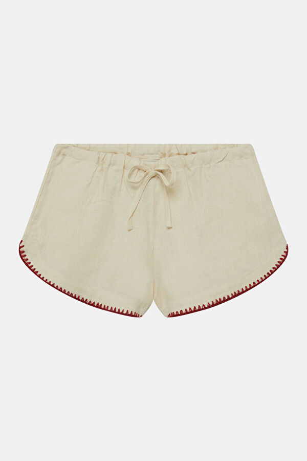 Ecru Linen Women's Shorts